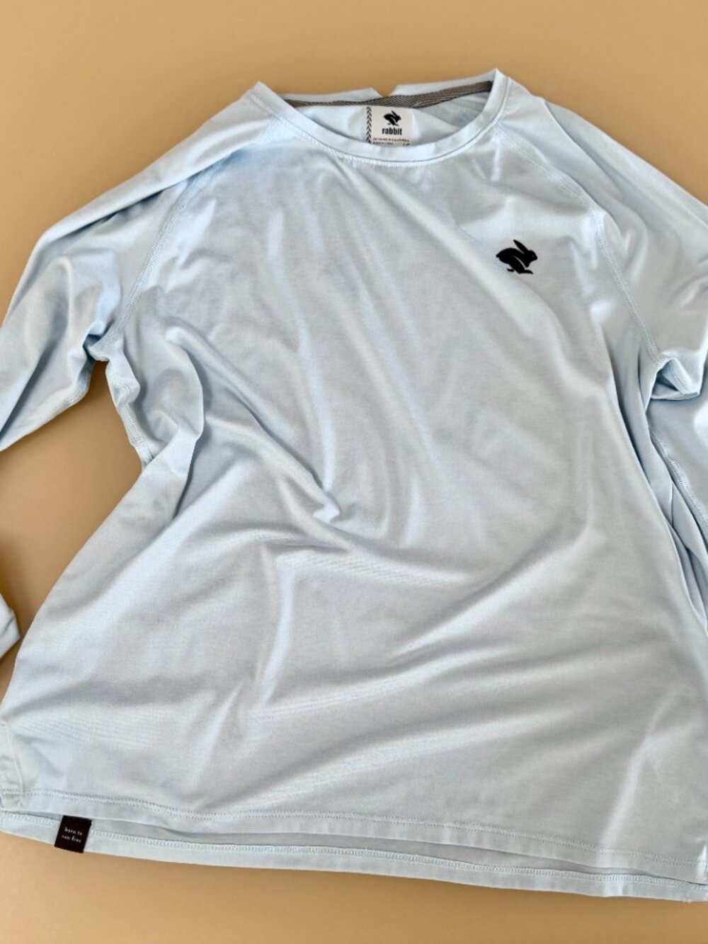 Rabbit Running Powder Blue Long-Sleeve Performance Tee Size Womens L - Picture 2 of 8